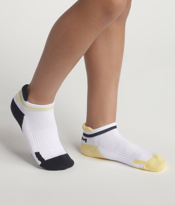 DIM Lot de 2 paires de chaussettes unisexe retro Marine Jaune Dim Sport