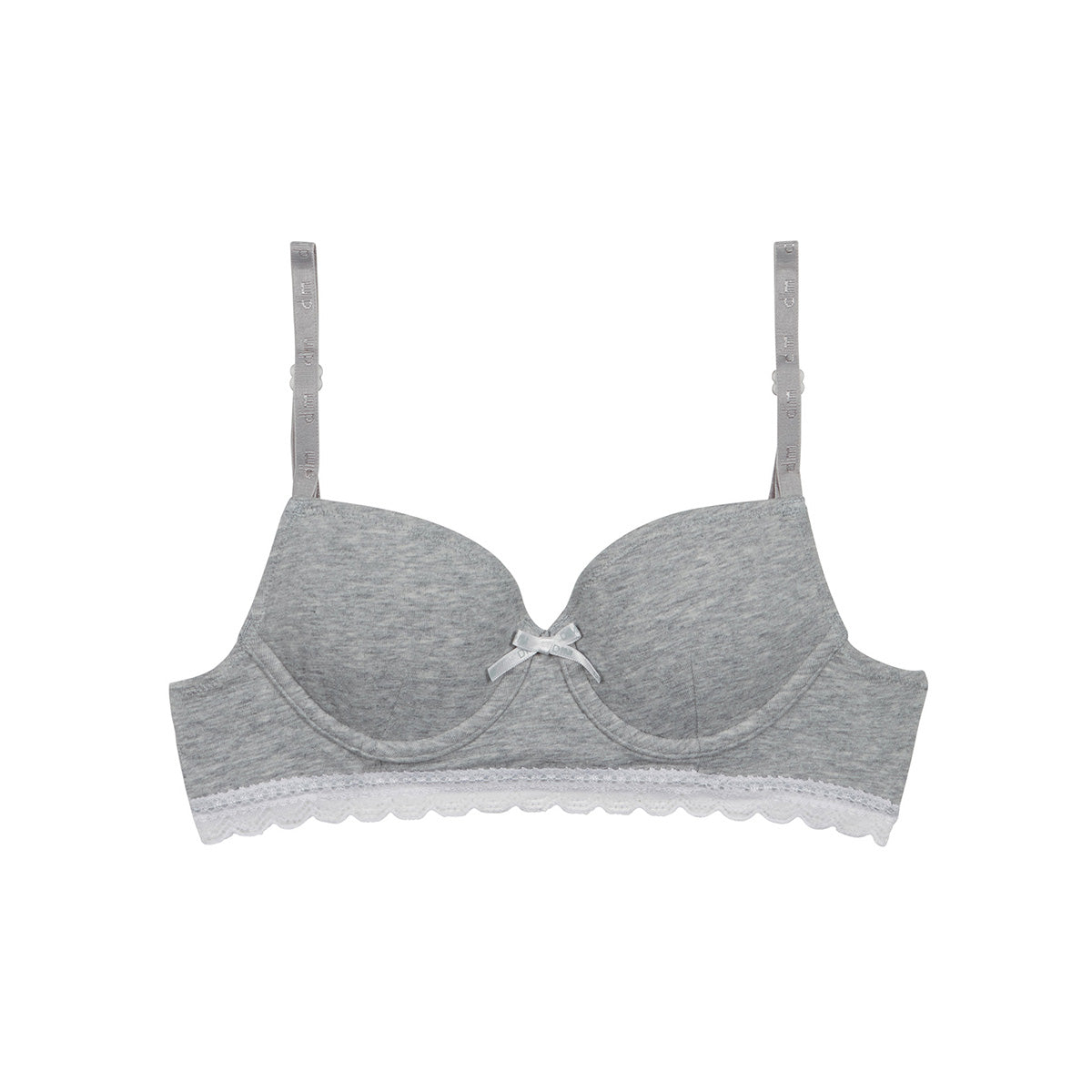 Dim Trendy girls' grey stretch cotton moulded cup bra | DIM