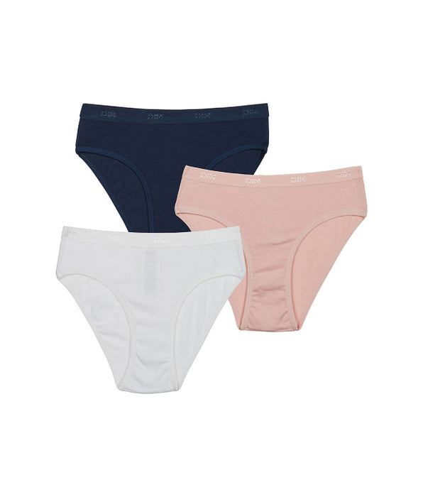 DIM Les Pockets Pack of 3 Girls' Stretch Cotton Briefs Clochette Blue