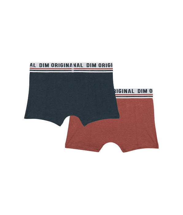 DIM Dim Originals Pack of 2 stretch cotton boxers with a retro waistband