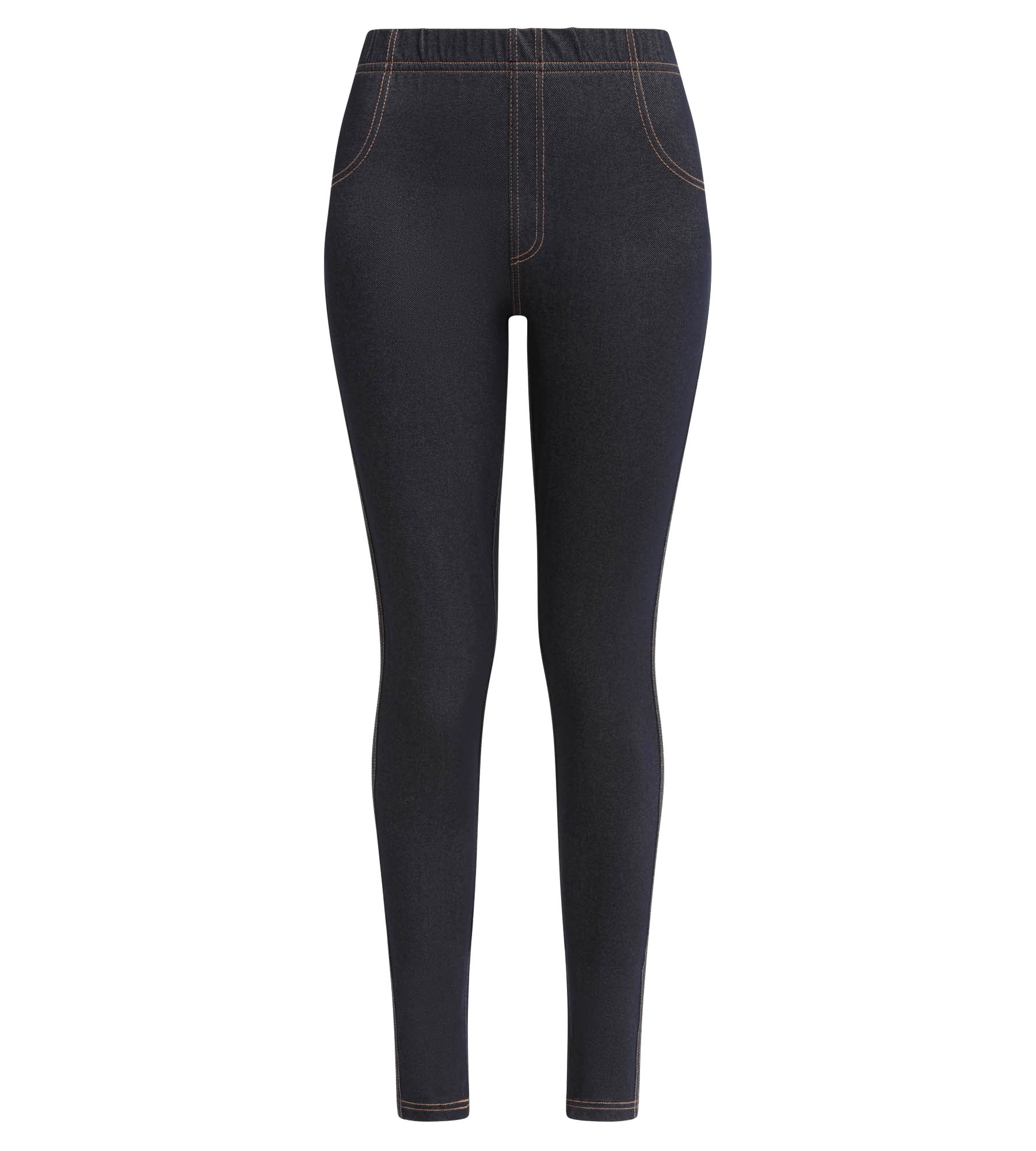 Women's navy-blue denim leggings with pockets Dim Relax & Go | DIM