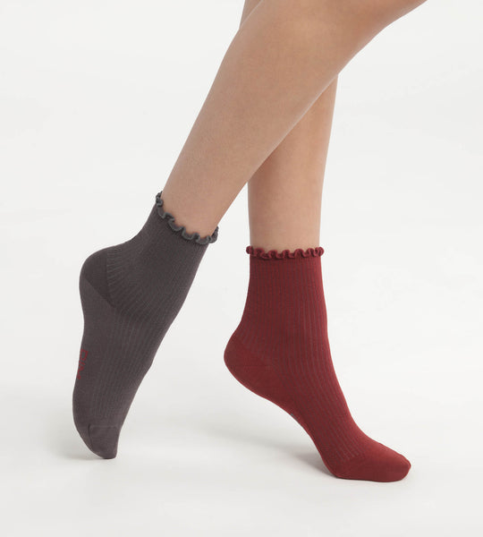 Lot De 3 Paires De Chaussettes à Volants Pour Femme – Coton Doux, Taille 37-45 – Noir, Marron Foncé – Style Mignon Et Tendance - 6