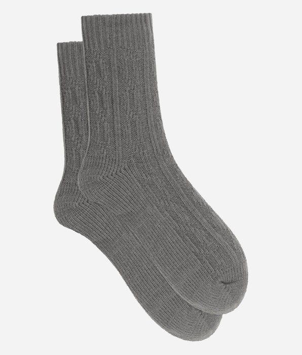 DIM Women's steel grey fleece socks Cocoon