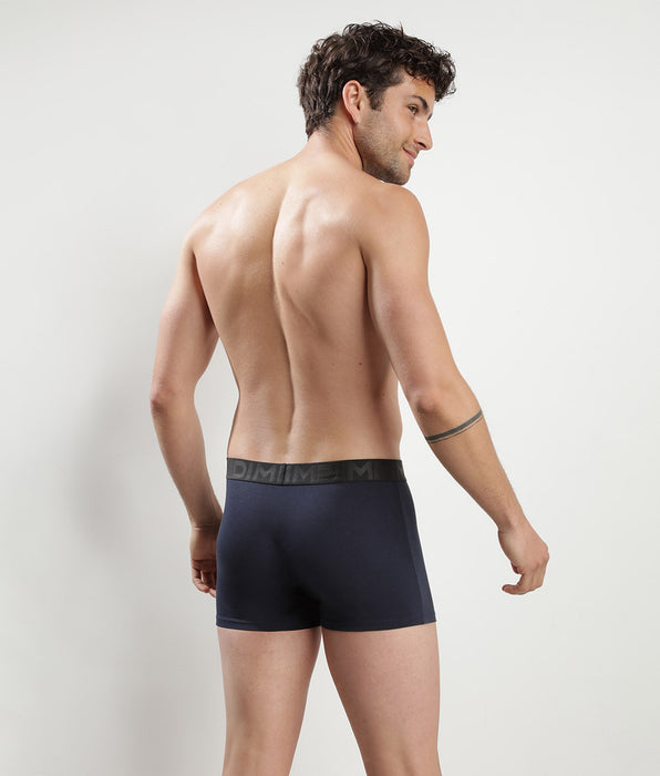 DIM Boxer homme en coton modal à ceinture noire Bleu Minuit Dim Classic