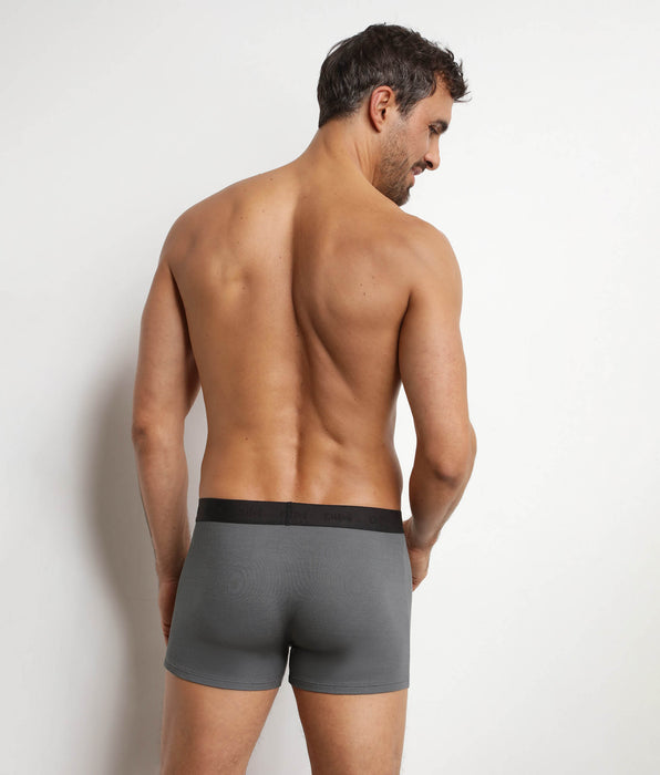 DIM Boxer homme en coton modal côtelé Gris Acier Dim Élégant