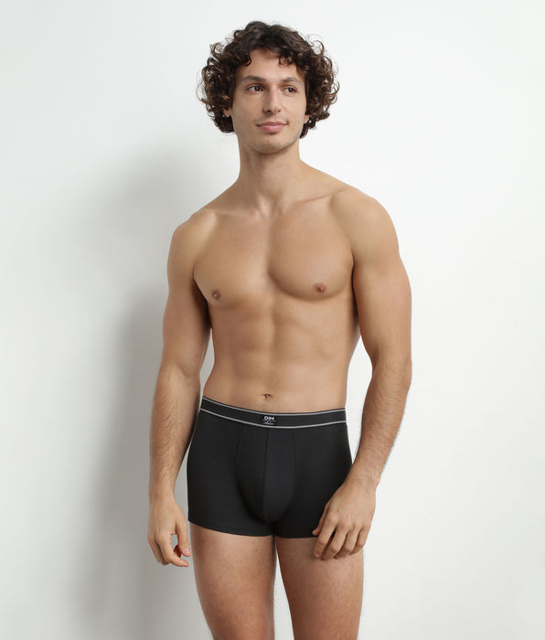 DIM Calzoncillos de algodón modal acanalado para hombre Negro Dim Elegant