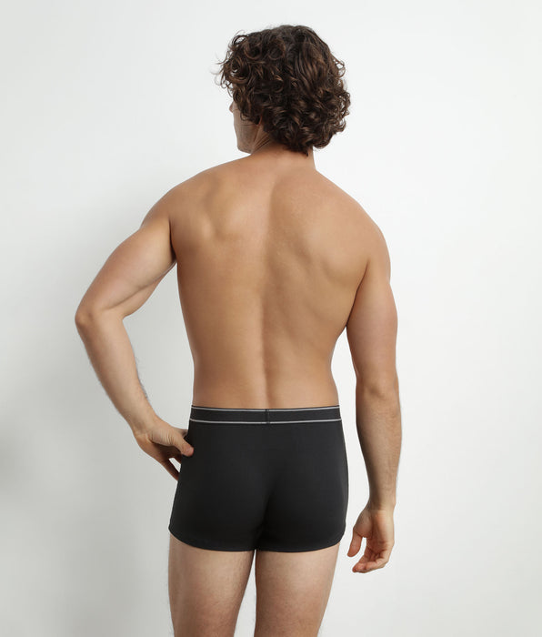 DIM Calzoncillos de algodón modal acanalado para hombre Negro Dim Elegant