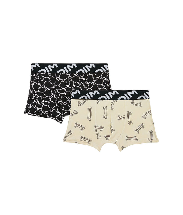 DIM Dim Micro Pack of 2 boys' boxers in recycled microfibre with skate motif