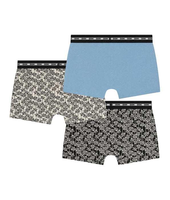 DIM Lot de 3 boxers enfant motif palmiers Dim Coton Stretch