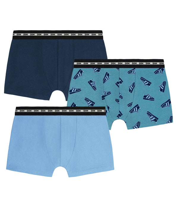 DIM Lot de 3 boxers garçon coton stretch motifs Streetwear EcoDim Mode
