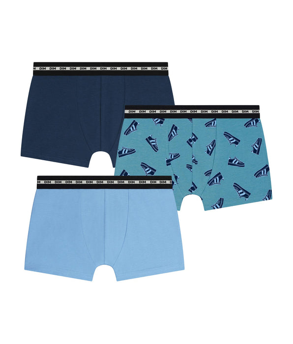 DIM Lot de 3 boxers garçon coton stretch motifs Streetwear EcoDim Mode
