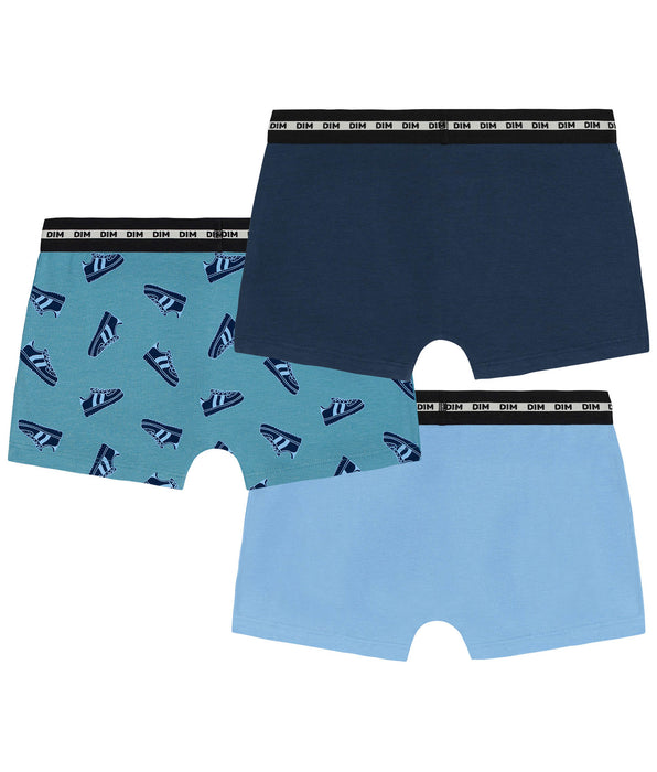 DIM Lot de 3 boxers garçon coton stretch motifs Streetwear EcoDim Mode