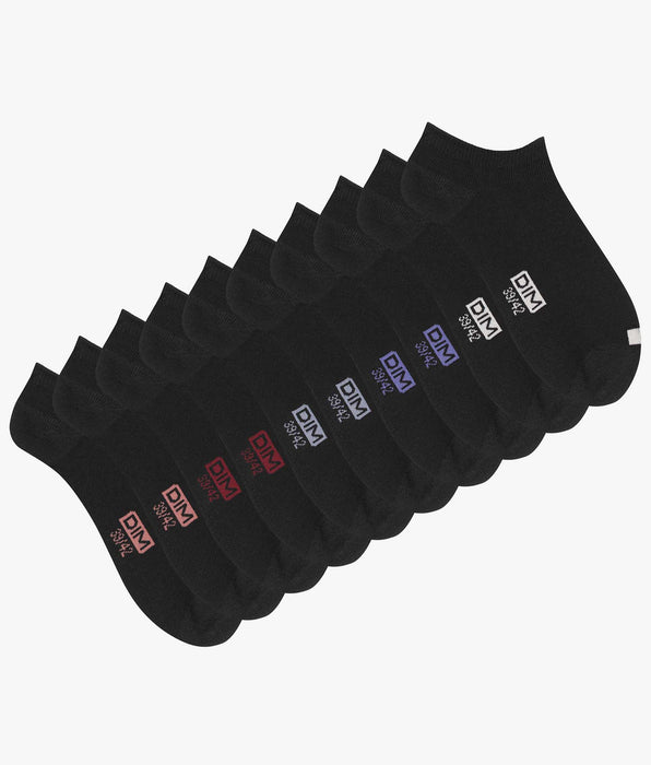 DIM Pack of 5 pairs of men's black cotton socks with EcoDim labels
