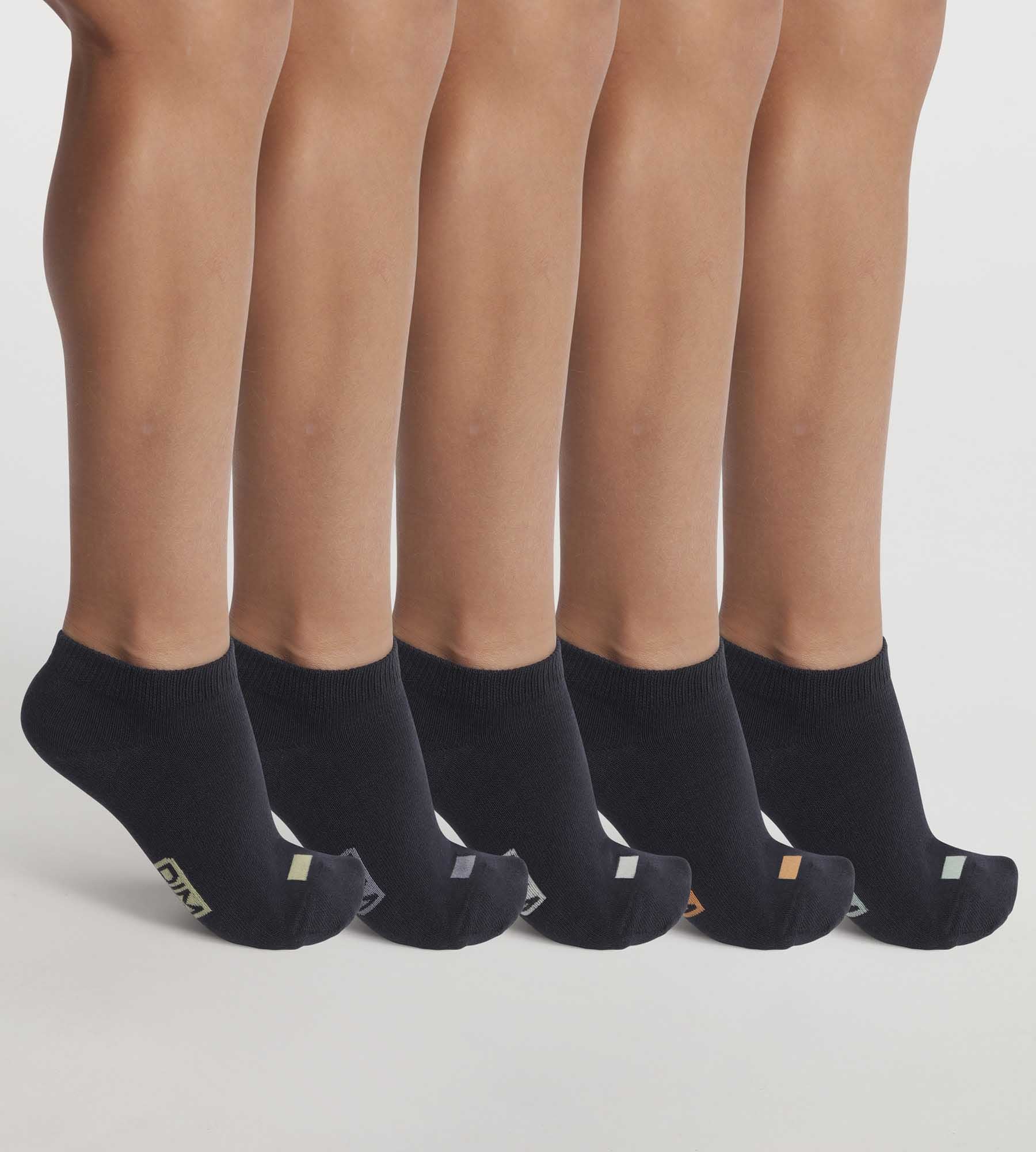 Pack of 5 pairs of unisex cotton navy socks with EcoDim labels | DIM