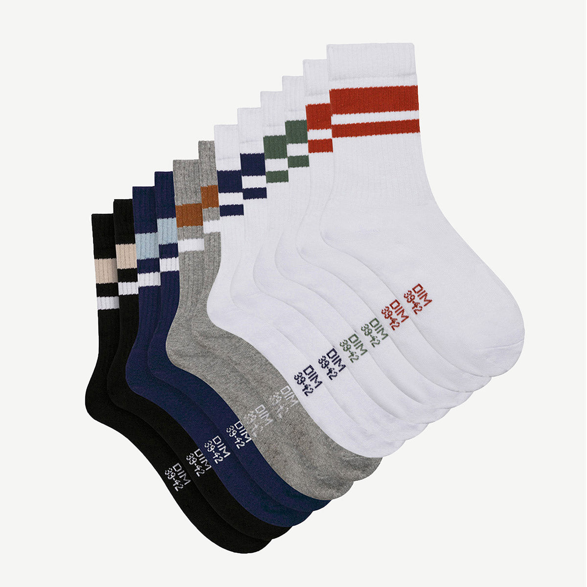 Lot de paires de chaussettes homme en coton Multicolore EcoDim