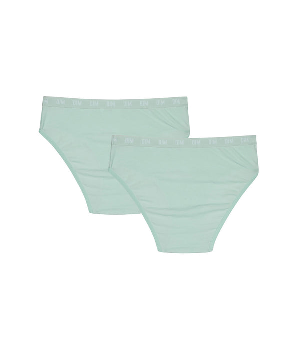DIM Dim Skin Care Pack of 2 Pastel Blue girls' organic cotton knickers