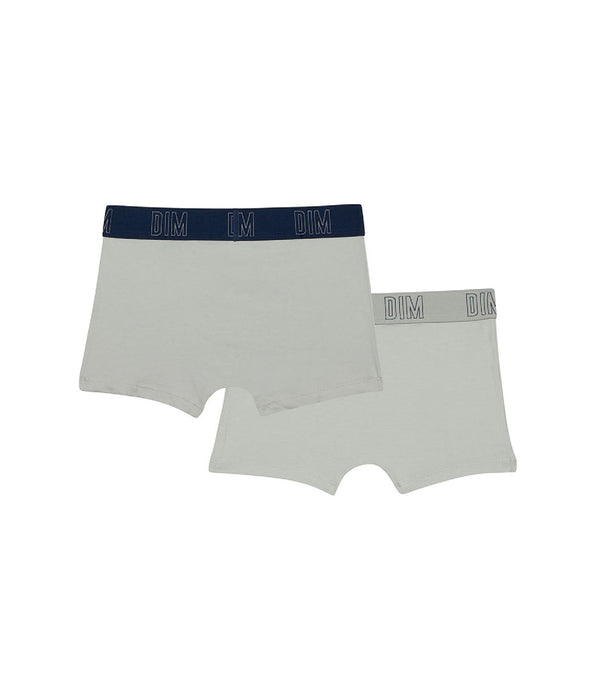 DIM 2er-Pack hellgraue Jungen-Boxershorts aus Bio-Baumwolle - DIM Skin Care