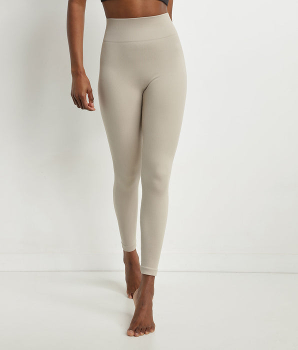 DIM Legging femme Beige en maille côtelée Dim Comfywear
