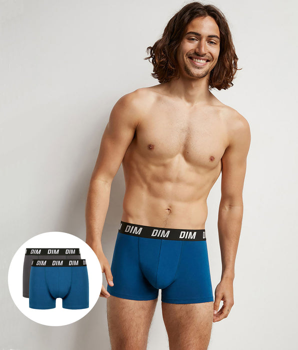DIM Lot de 2 boxers homme à thermorégulation active Bleu Parme Regul Activ