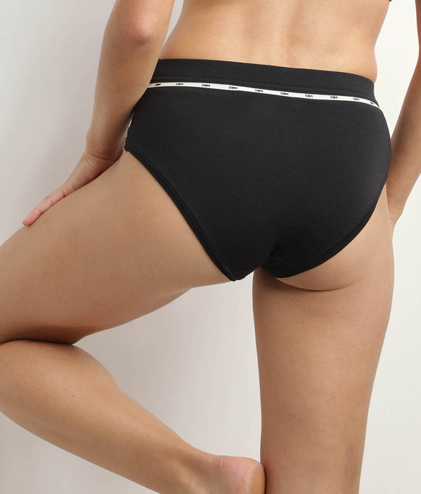 DIM High-waisted modal cotton briefs in Black Dim Icon Essentiel
