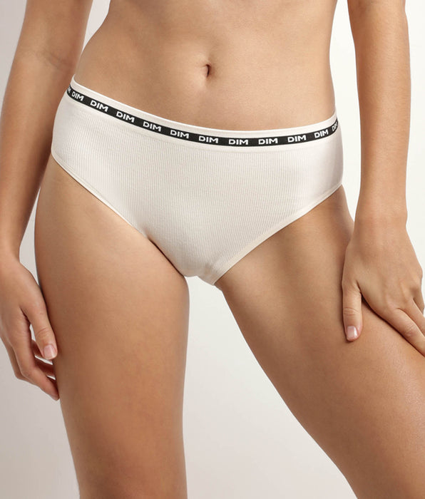 DIM Hellbeiger Slip aus gerippter Mikrofaser - Icons Seamless