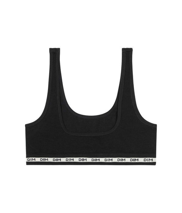 DIM Girls' ribbed fabric bralette in Black Dim Icons