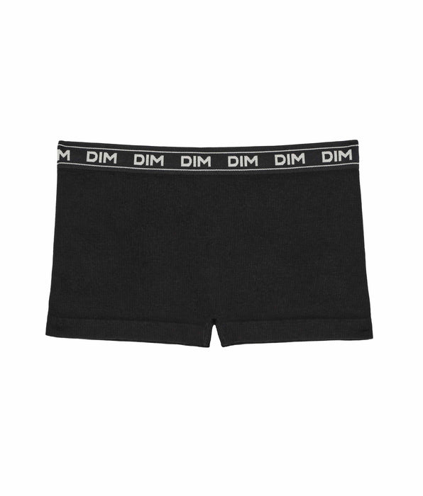DIM Boys' ribbed microfibre boxers in Black Dim Icons