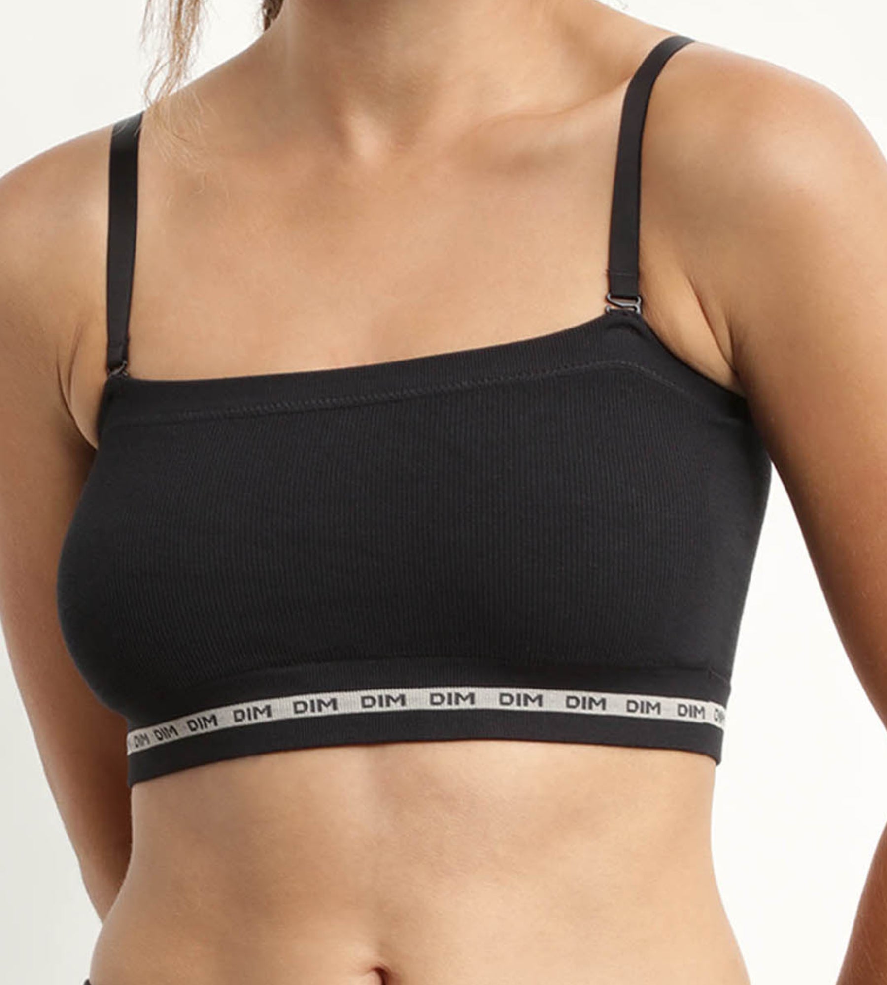 Microfibre wireless Black bandeau bra Dim Icons Seamless