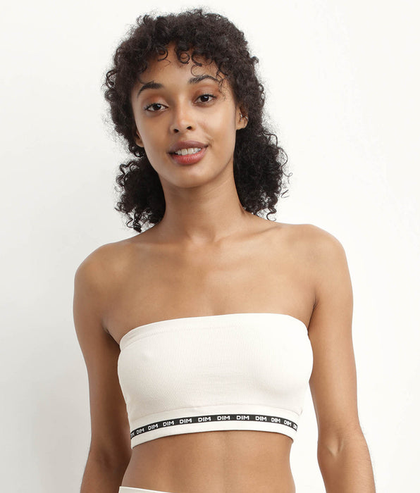 DIM Microfibre wireless Beige bandeau bra Dim Icon Seamless