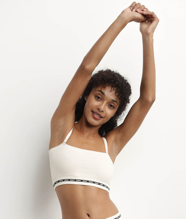 DIM Microfibre wireless Beige bandeau bra Dim Icon Seamless