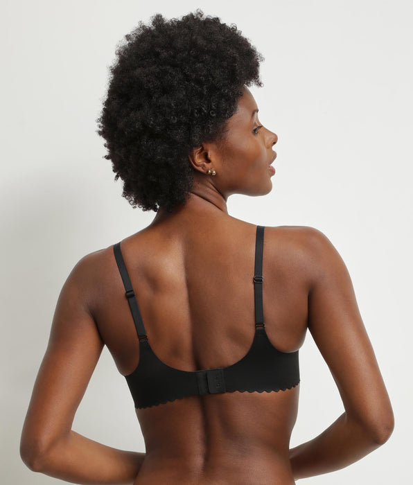 DIM Black microfibre underwired scarf bra Dim Body Touch