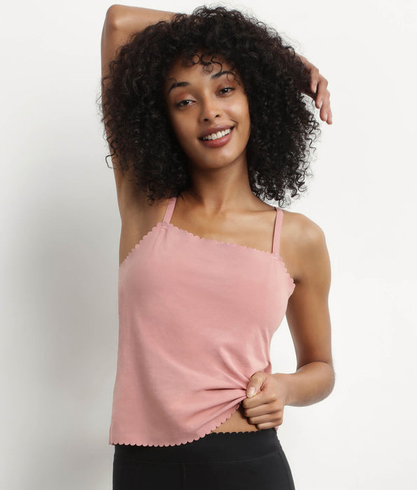 DIM Rosafarbenes Top aus Stretch-Baumwolle - Body Touch Easy