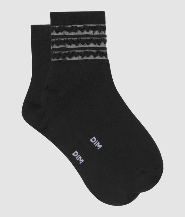 DIM 2er-Pack schwarze Damensocken aus Mikrofaser mit Herzchen - DIM Skin