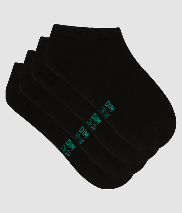 DIM 2er-Pack kurze schwarze Damensocken aus Bio-Baumwolle - DIM Good