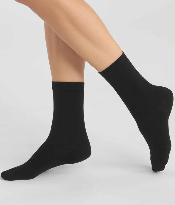 DIM Pack of 2 pairs of black women's socks in organic cotton Dim Good