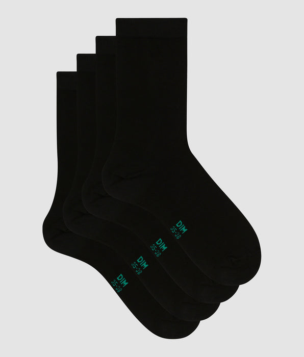 DIM Pack of 2 pairs of black women's socks in organic cotton Dim Good
