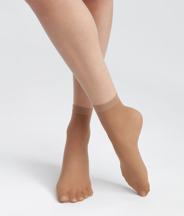 DIM 2er-Pack zimtfarbene semi-transparente Socken aus recyceltem Garn - DIM Good
