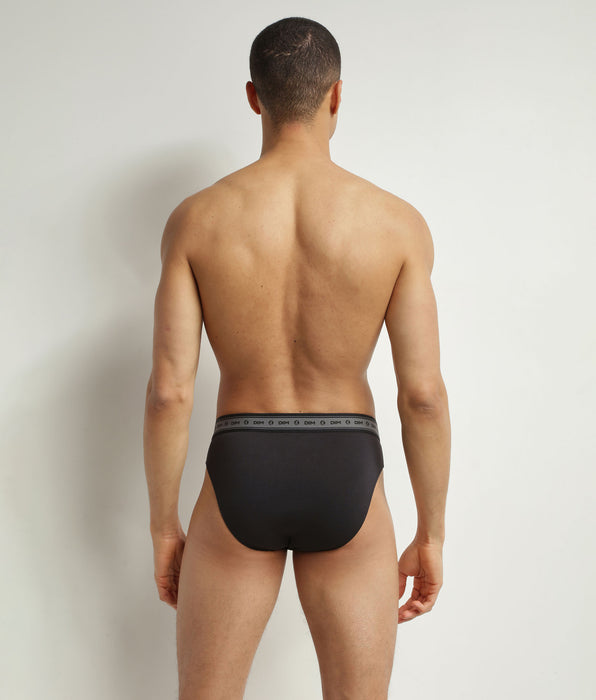 DIM Pack of 3 briefs men's Black Grey organic cotton Dim Good