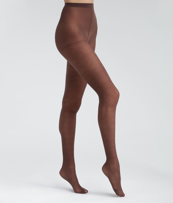DIM Women's semi-opaque tights with leopard pattern in coffee Dim Style