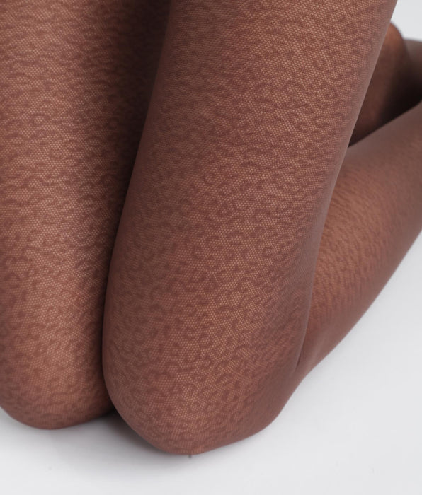 DIM Women's semi-opaque tights with leopard pattern in coffee Dim Style