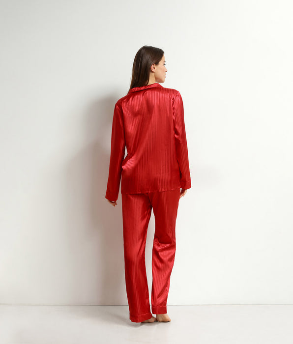 DIM Women's pyjama Pack with satin trousers Red Dim Don't Disturb