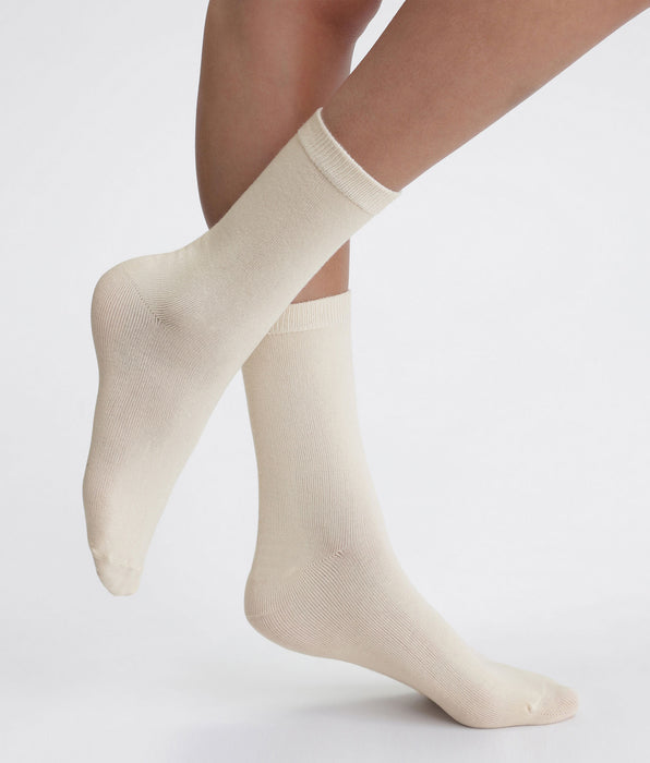 DIM Lot de 2 paires de chaussettes femme Crème Thermo Polaire