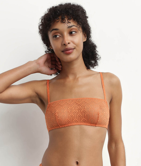 DIM Graphic lace bralette in Noisette Mod de Dim