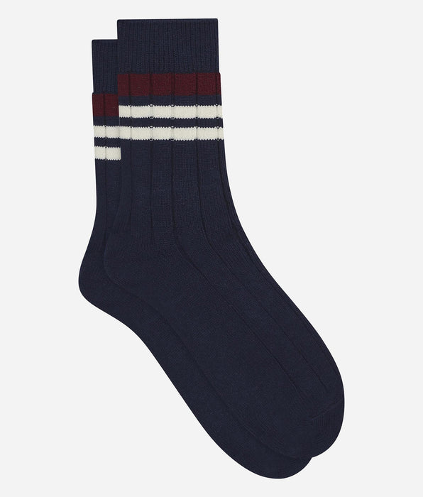 DIM Men's ribbed striped socks Navy Dim Bamboo