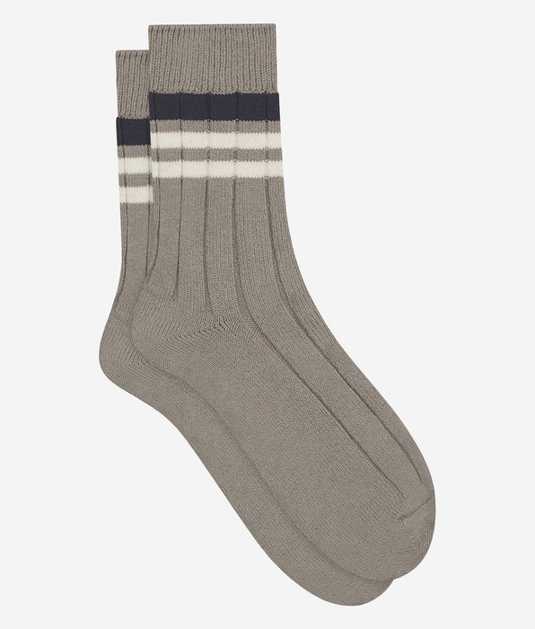 DIM Gestreifte Rippstricksocken für Herren Grey Dim Bamboo