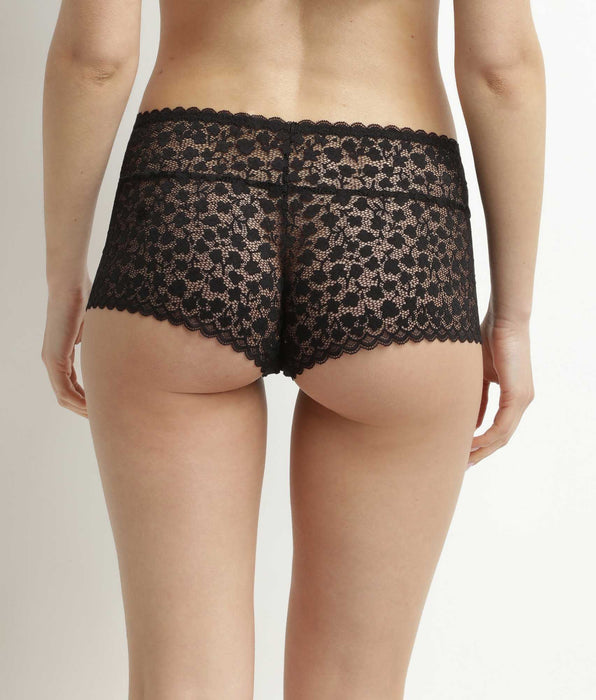 DIM Women's black floral lace shorty Daisy Lace