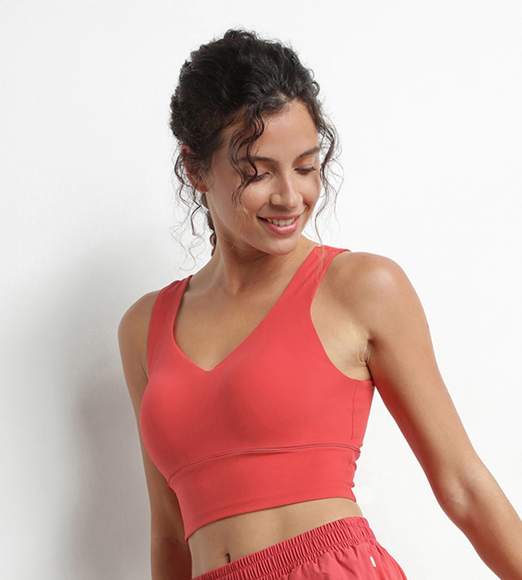 Red sculpting microfiber long bra Dim Move | DIM