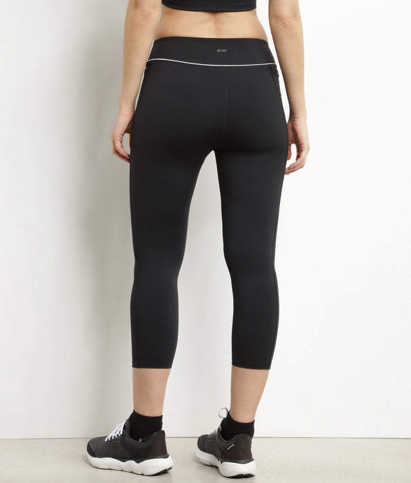 DIM ⁣⁢Legging de desporto curto para mulher em microfibra preta Dim Move⁤⁣