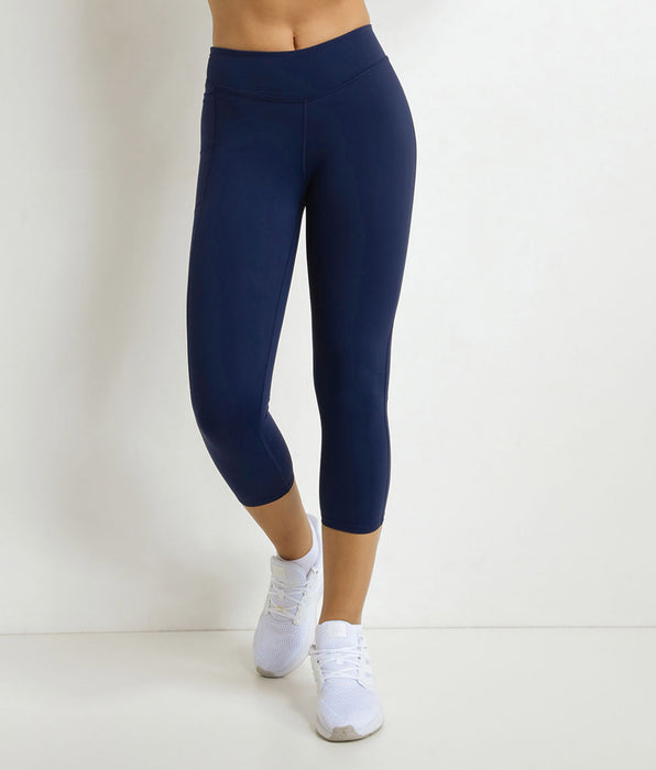 DIM Legging de sport court femme Bleu Nuit Dim Move