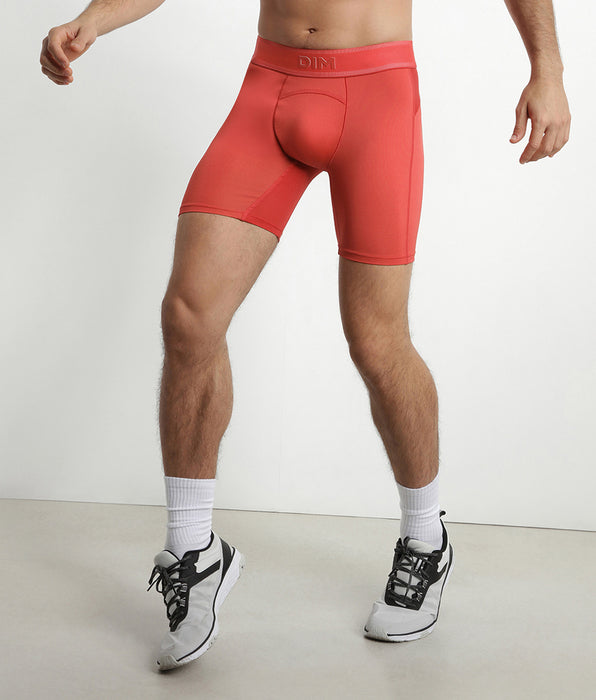 DIM Men's long sports boxer in microfiber and mesh Red Alert Dim Move
